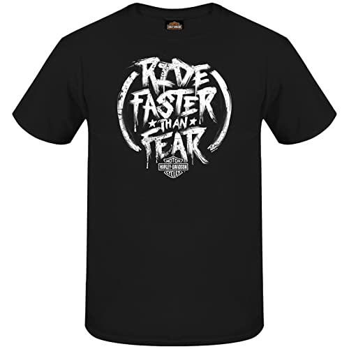 Harley-Davidson Militär - Schwarzes Grafik-T-Shirt für Herren - NAS Sigonella | Faster Fear, Schwarz, Mittel von Harley-Davidson