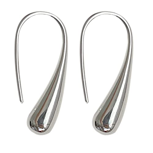 Harlorki Ohrringe in Tropfenform, glänzend, 925er-Sterlingsilber, für Damen, klein, kein Edelstein von Harlorki