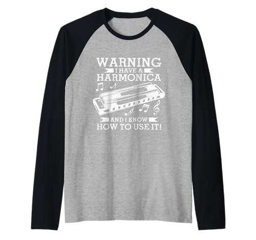 Herren Mundharmonika-Spieler Lustig Vintage Blues Musik Harmoniker Raglan Herren Mundharmonika-Spieler Lustig Vintage Blues Musik Harmoniker Raglan von Harmonica Player Apparel & Gifts