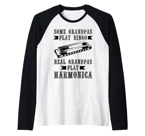 Herren Mundharmonika-Spieler Lustig Vintage Blues Musik Harmoniker Raglan Herren Mundharmonika-Spieler Lustig Vintage Blues Musik Harmoniker Raglan von Harmonica Player Apparel & Gifts