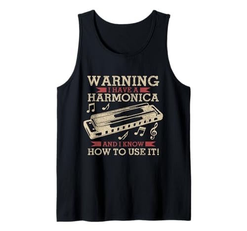 Herren Mundharmonika-Spieler Lustig Vintage Blues Musik Harmoniker Tank Top Herren Mundharmonika-Spieler Lustig Vintage Blues Musik Harmoniker Tank Top von Harmonica Player Apparel & Gifts