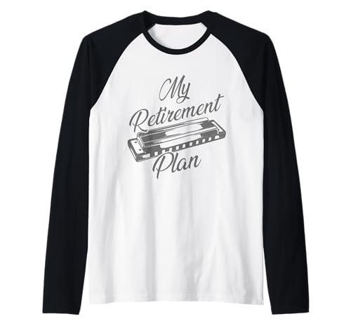 Herren Mundharmonika-Spieler Ruhestandsplan Blues Music Harmonicist Raglan Herren Mundharmonika-Spieler Ruhestandsplan Blues Music Harmonicist Raglan von Harmonica Player Apparel & Gifts