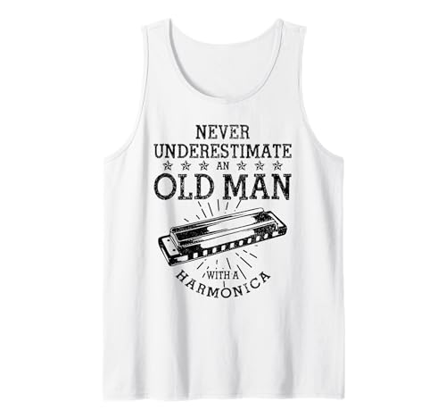 Herren Unterschätzen Sie nie einen Alten Mann mit einem Mundharmonika-Mundharmoniker Tank Top Herren Unterschätzen Sie nie einen Alten Mann mit einem Mundharmonika-Mundharmoniker Tank Top von Harmonica Player Apparel & Gifts