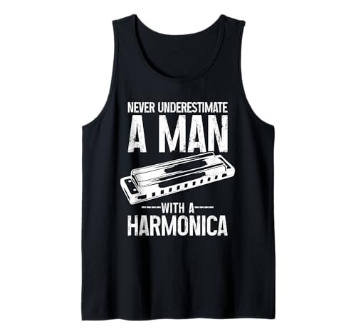 Herren Unterschätzen Sie nie einen Mann mit einem Mundharmonika-Mundharmoniker Tank Top Herren Unterschätzen Sie nie einen Mann mit einem Mundharmonika-Mundharmoniker Tank Top von Harmonica Player Apparel & Gifts