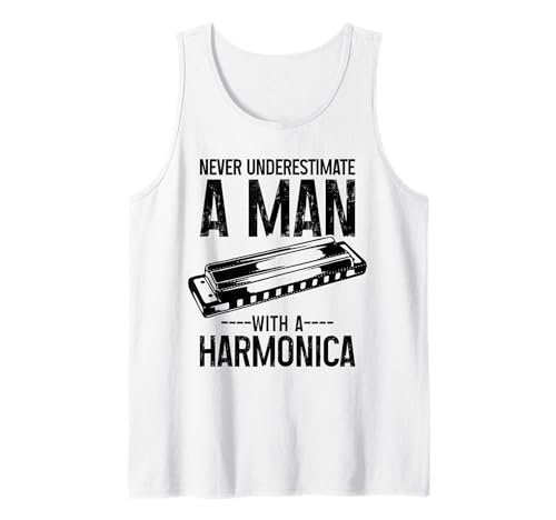 Herren Unterschätzen Sie nie einen Mann mit einem Mundharmonika-Mundharmoniker Tank Top Herren Unterschätzen Sie nie einen Mann mit einem Mundharmonika-Mundharmoniker Tank Top von Harmonica Player Apparel & Gifts