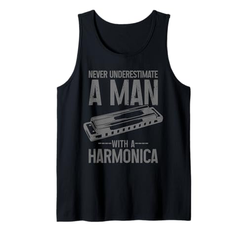 Herren Unterschätzen Sie nie einen Mann mit einem Mundharmonika-Mundharmoniker Tank Top Herren Unterschätzen Sie nie einen Mann mit einem Mundharmonika-Mundharmoniker Tank Top von Harmonica Player Apparel & Gifts