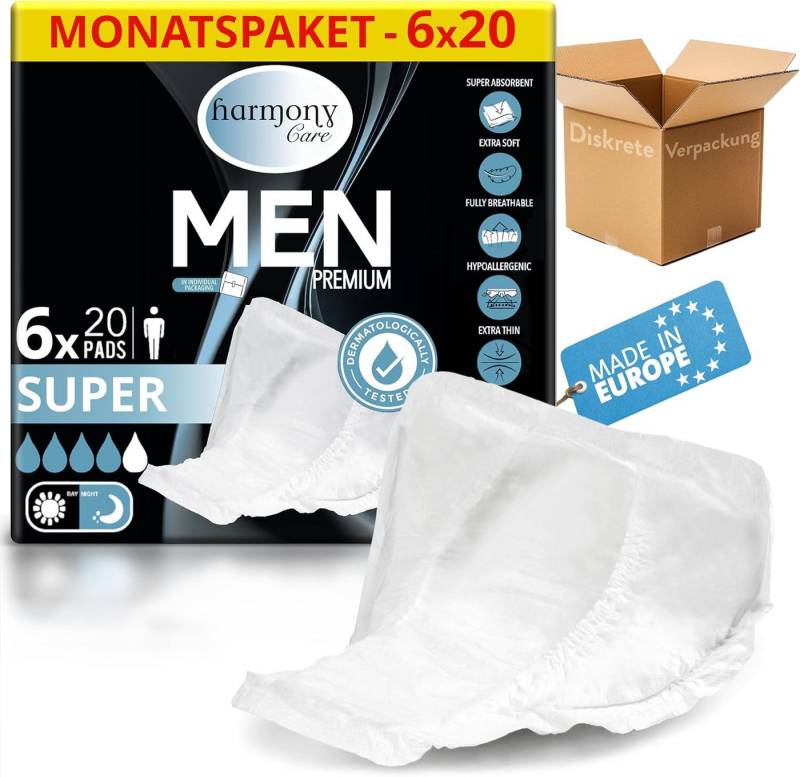 Harmony Care Inkontinenz-Einlage für Männer - Einlagen bei Inkontinenz für Herren, Saugkraft bis zu 470 ml, 120-St., bei leichter bis mittlerer Blasenschwäche Harninkontinenz Harmony Care Inkontinenz-Einlage für Männer - Einlagen bei Inkontinenz für Herren, Saugkraft bis zu 470 ml, 120-St., bei leichter bis mittlerer Blasenschwäche Harninkontinenz von Harmony Care