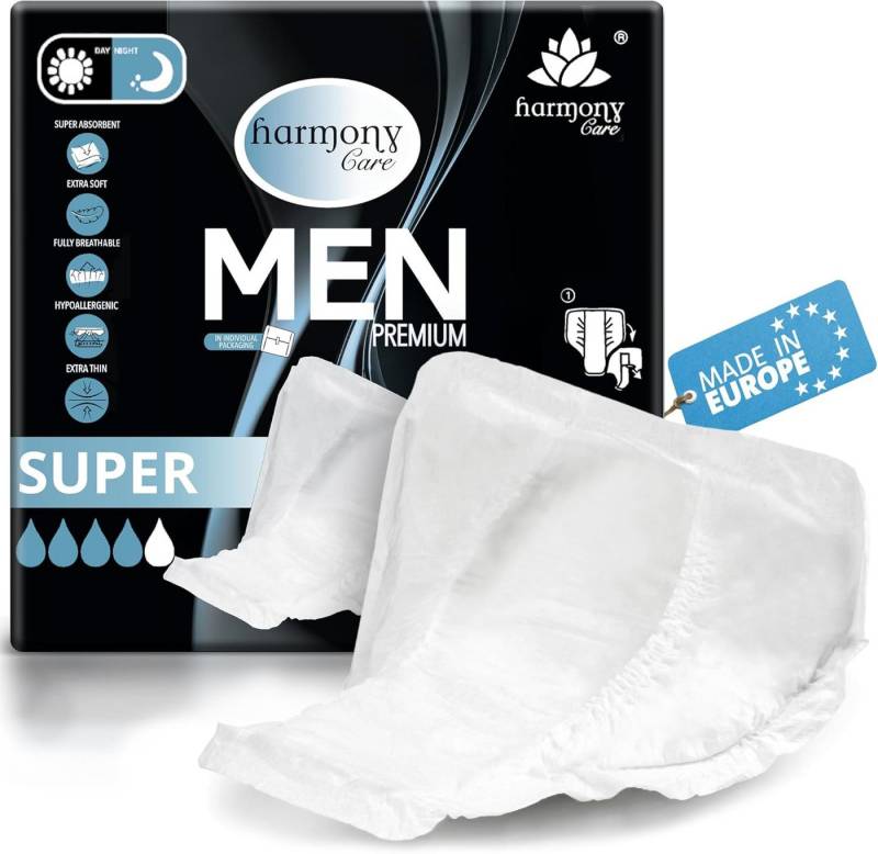 Harmony Care Inkontinenz-Einlage für Männer - Einlagen bei Inkontinenz für Herren, Saugkraft bis zu 470 ml, 20-St., bei leichter bis mittlerer Blasenschwäche Harninkontinenz Harmony Care Inkontinenz-Einlage für Männer - Einlagen bei Inkontinenz für Herren, Saugkraft bis zu 470 ml, 20-St., bei leichter bis mittlerer Blasenschwäche Harninkontinenz von Harmony Care