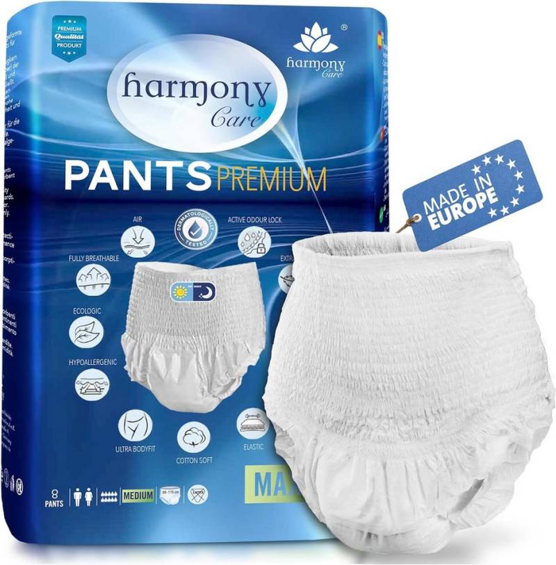 Harmony Care Windeln für Erwachsene - MAXI diskrete Windelhosen Pants (Erwachsenen Windel mit Auslaufsschutz, 7-St., saugstarke Inkontinenzpants für Frauen und Männer), mit bequemen Tragegefühl von Harmony Care