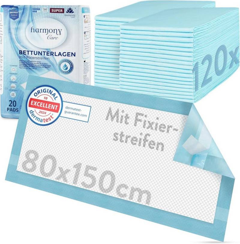Inkontinenzauflage Bettunterlage mit Fixierstreifen, saugstarke Krankenunterlagen Harmony Care, rutschfeste Inkontinenzunterlagen einweg Nässeschutzauflage Inkontinenzauflage Bettunterlage mit Fixierstreifen, saugstarke Krankenunterlagen Harmony Care, rutschfeste Inkontinenzunterlagen einweg Nässeschutzauflage von Harmony Care