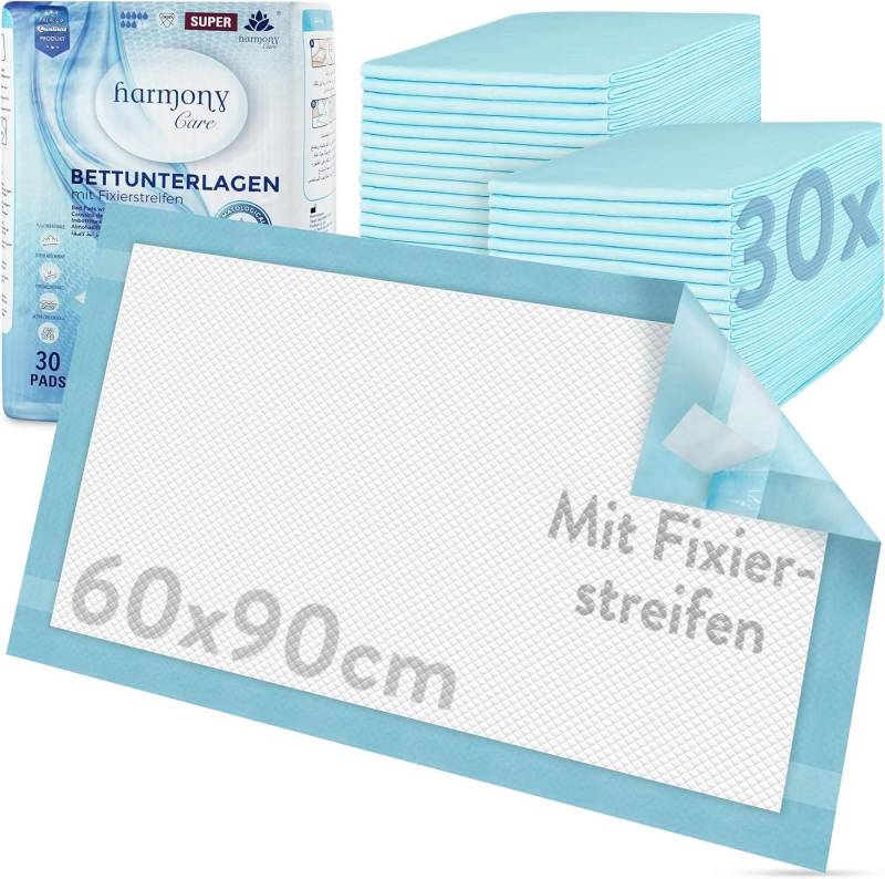Inkontinenzauflage Bettunterlage mit Fixierstreifen, saugstarke Krankenunterlagen Harmony Care, rutschfeste Inkontinenzunterlagen einweg Nässeschutzauflage Inkontinenzauflage Bettunterlage mit Fixierstreifen, saugstarke Krankenunterlagen Harmony Care, rutschfeste Inkontinenzunterlagen einweg Nässeschutzauflage von Harmony Care