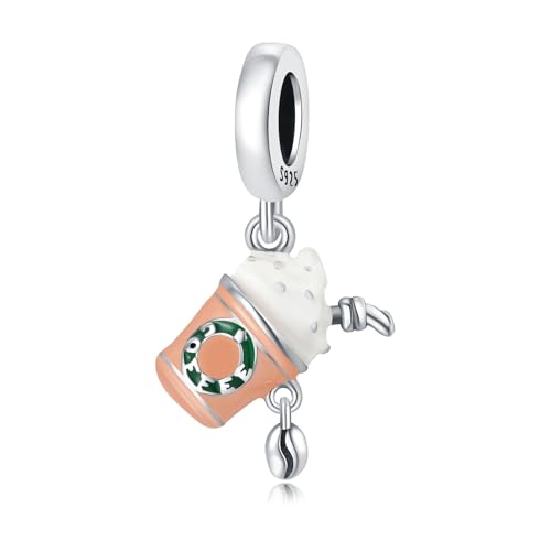 Harmony Vibes 925 Sterling Silber Charm Anhänger Kaffeebecher (Thermocolor). Kaffee Collection Charm. 925 Sterling Silver Charm für Armband und Bracelets. Universelle Kompatibilität von Harmony Vibes
