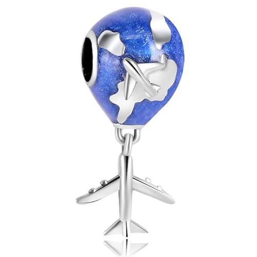 Harmony Vibes 925 Sterling Silber Charm Anhänger Erdkugel und Flugzeug. Reisen Collection Charm. 925 Sterling Silver Charm für Armband und Bracelets. Universelle Kompatibilität Harmony Vibes 925 Sterling Silber Charm Anhänger Erdkugel und Flugzeug. Reisen Collection Charm. 925 Sterling Silver Charm für Armband und Bracelets. Universelle Kompatibilität von Harmony Vibes