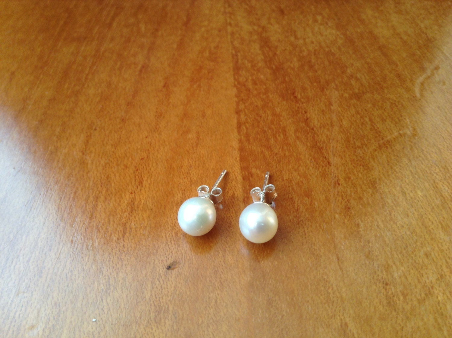 Süsswasserperle Ohrstecker Sterling Silber, Brautschmuck von HarmonyKreations