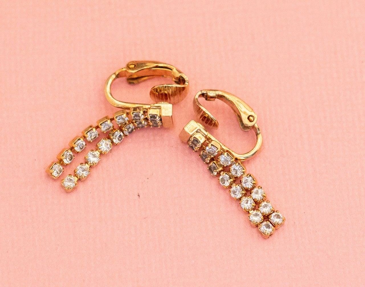 Vintage Baumelnde Diamant Ohrclips | Avon H22 von HarmonyVintageStore