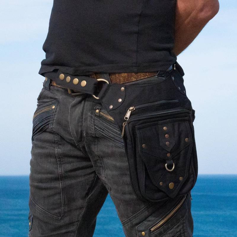 Gürteltasche ~ Hüfttasche 6 Taschen Für Festivals, Reisen Und Den Alltag Schwarze Baumwolle Der Starbelt Gürteltasche ~ Hüfttasche 6 Taschen Für Festivals, Reisen Und Den Alltag Schwarze Baumwolle Der Starbelt von HarmonyWearDesigns