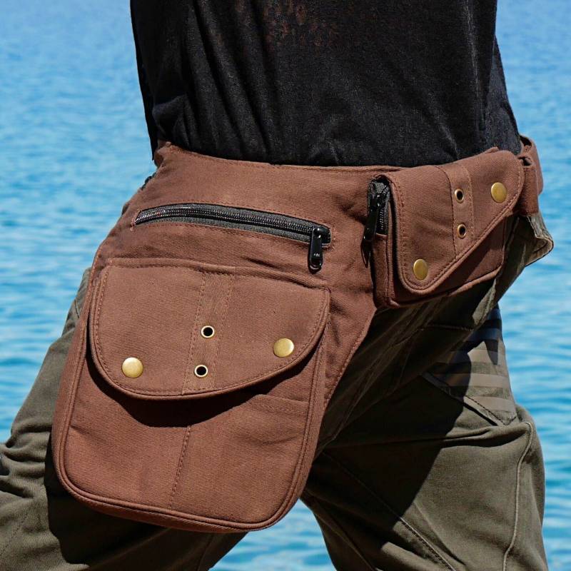 Gürteltasche ~ Hüfttasche Festival Und Reisegürtel Mit 7 Taschen Braune Baumwolle Der Nebulabelt Gürteltasche ~ Hüfttasche Festival Und Reisegürtel Mit 7 Taschen Braune Baumwolle Der Nebulabelt von HarmonyWearDesigns