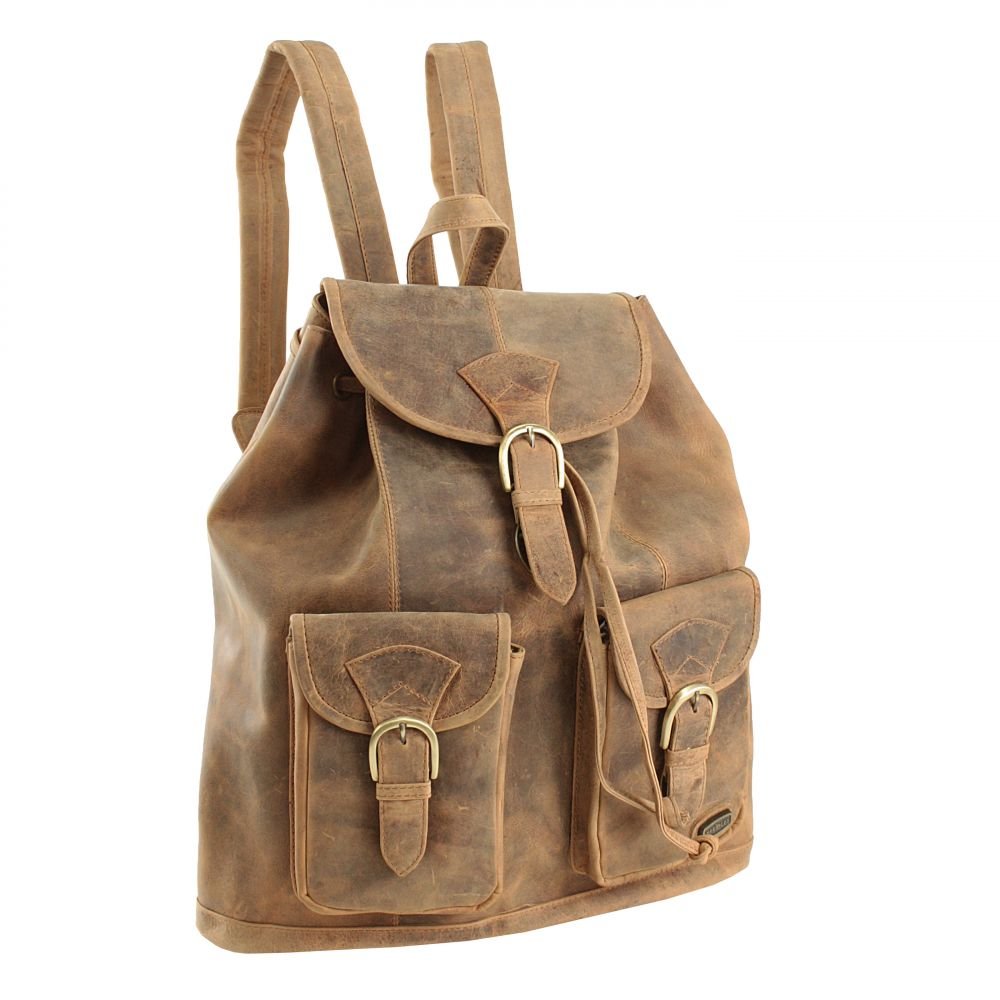 unisex Handtaschen grün RUCKSACK LEDER -- von Harolds