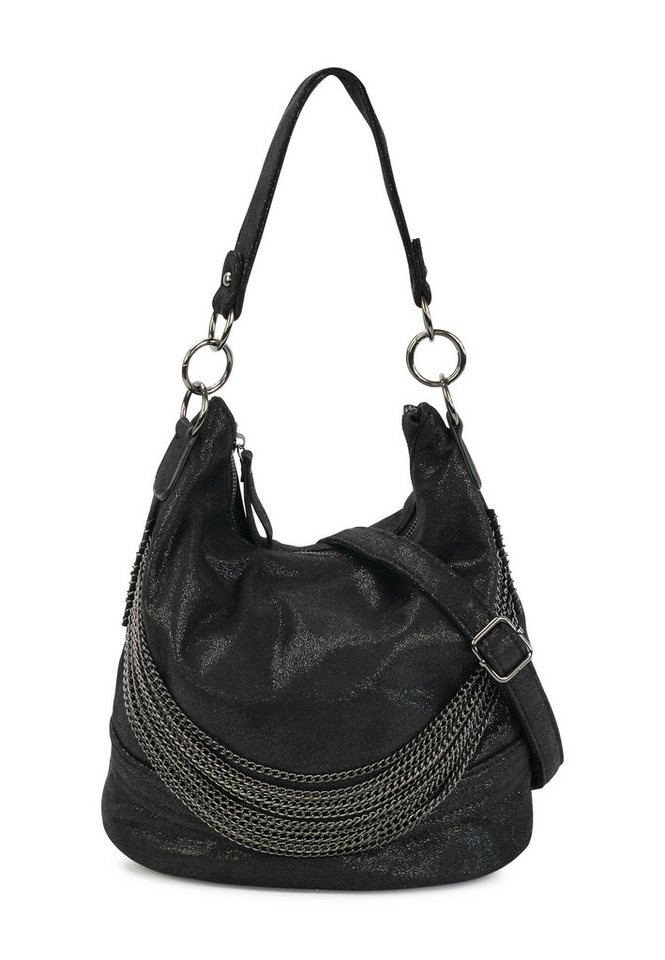 Harpa Schultertasche Cher, aus changierendem Material, mit Ketten-Verzierung von Harpa