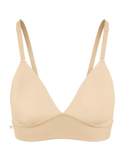 Harper Wilde Bliss Triangel-Bralette – Ultraweicher und Leichter Bralette mit tiefem V und verstellbaren Trägern, Beige, 4X-Large von Harper wilde