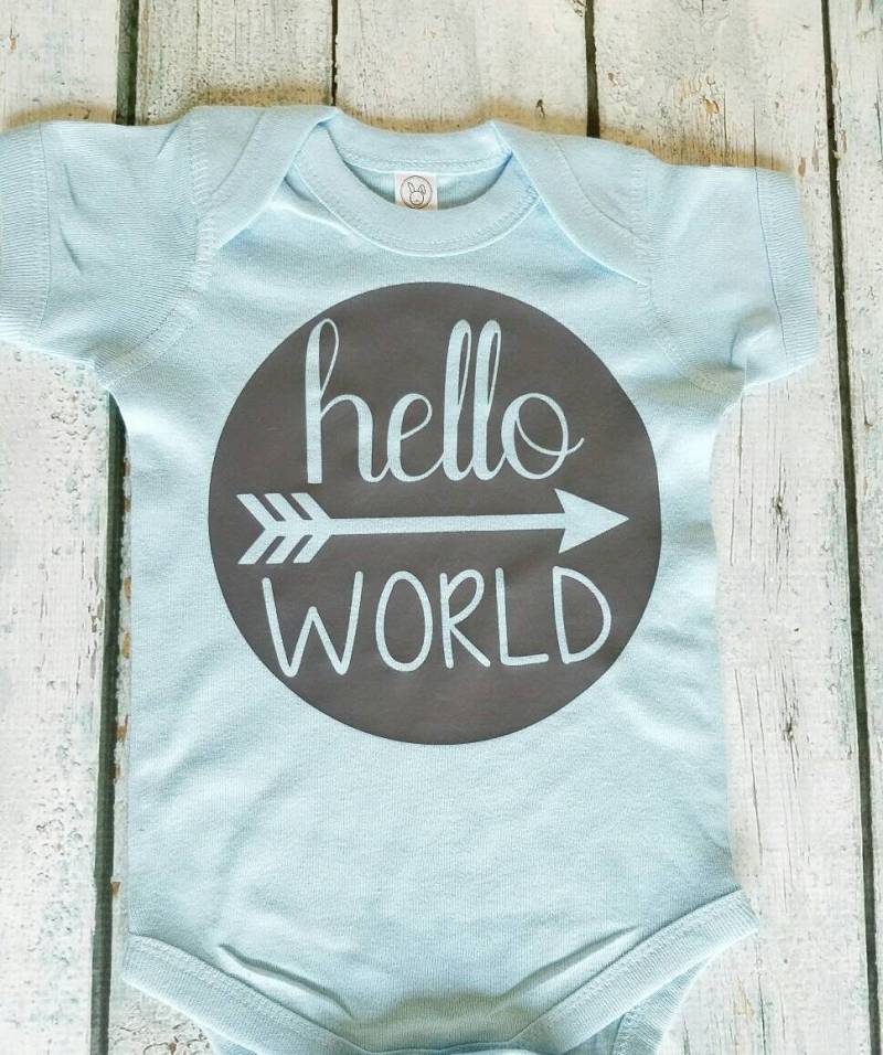 Hello World Shirt/Neugeborenen Outfit Baby Take Me Home Shower Geschenk Einzigartiges Welcome von HarperRoseBoutique