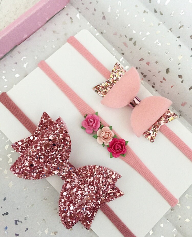 Set Aus Rosa Schleifen, Schleife, Bögen, Schleifen Rosa, Bögen Altrosa, Babyschleifen, Haarclips, Set, Glitzerschleifen Set Aus Rosa Schleifen, Schleife, Bögen, Schleifen Rosa, Bögen Altrosa, Babyschleifen, Haarclips, Set, Glitzerschleifen von HarrietLoveRose