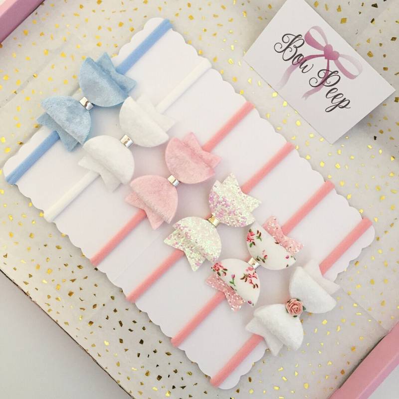 Set Baby Schleifen, Box-Set, Geschenk, Geschenk Für Mädchen, Fransenclips, Minischleifen, Glitzerschleifen, Samtschleifen, Florale von HarrietLoveRose