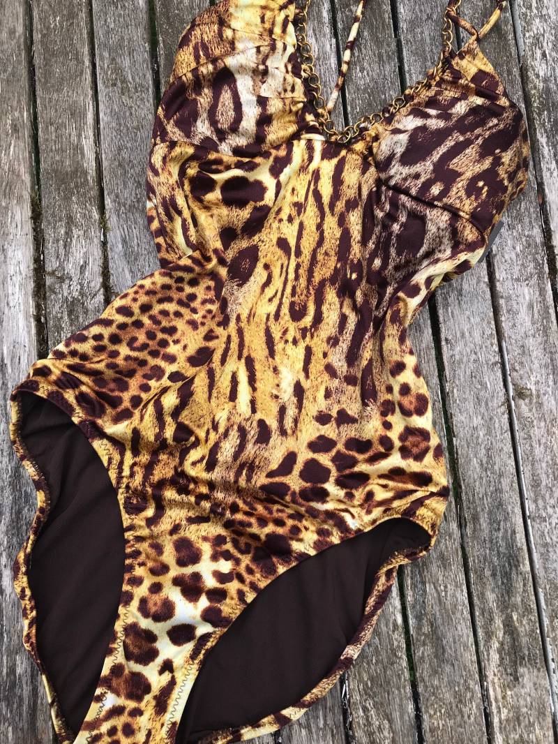 Retro Jantzen Leopard Print Badeanzug von HarrietsFrocks