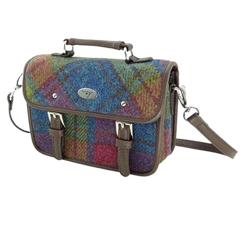 Harris Tweed 'Bervie' Mini-Umhängetasche in mehrfarbigem Schottenkaro, Col 46 Multicolour von Harris Tweed