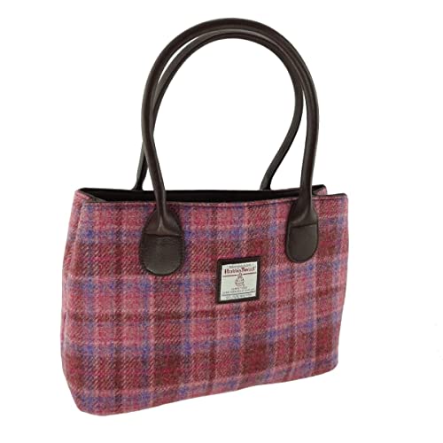 Harris Tweed Cassley Classic Handtasche in Pink Check LB1003-COL103, Mehrfarbig von Harris Tweed