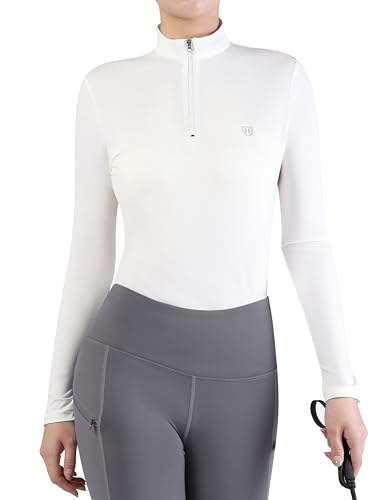 Harrison Howard Damen Ice Feel Quick Dry Performance Rider Langarmshirt, Weiß, X-Groß von Harrison Howard