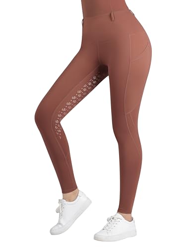Harrison Howard Damen Reithose Vollbesatz Silikon Grip Reithose Reithose Reithose Hohe Taille Leggings für Frauen, Kupfer, Medium/Large von Harrison Howard