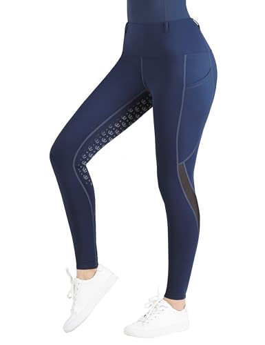 Harrison Howard Damen Vollbesatz Reithose Active Silikon Grip mit Mesh Reithose für Frauen, Marineblau, S von Harrison Howard