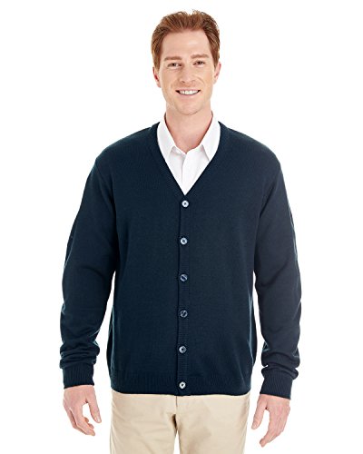 Men's Pilbloc� V-Neck Button Cardigan Sweater DARK NAVY 6XL von Harriton