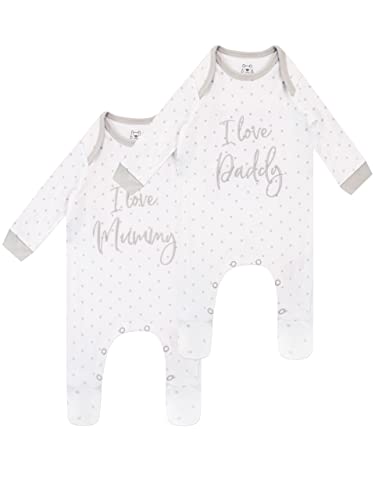 Harry Bear Baby Schlafstramplers 2er Pack 'Mama' und 'Papa' Weiß 74 von Harry Bear