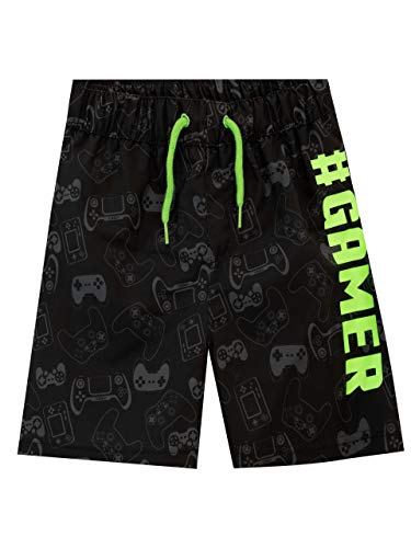 Harry Bear Jungen Gaming Badehose Spielen Badeshorts für Kinder Schwimmhose Schwarz 122 von Harry Bear