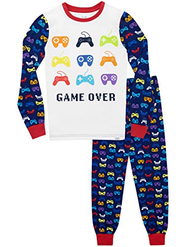 Harry Bear Jungen Gaming Schlafanzug Slim Fit Blau 128 von Harry Bear