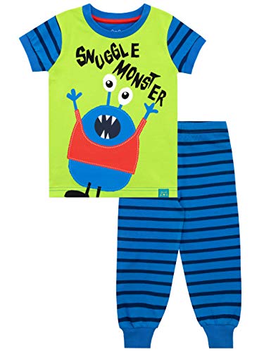 Harry Bear Jungen Kuschelmonster Schlafanzug Slim Fit Blau 110 von Harry Bear