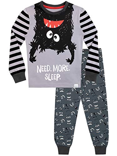 Harry Bear Jungen Monster Schlafanzug Slim Fit Grau 98 von Harry Bear