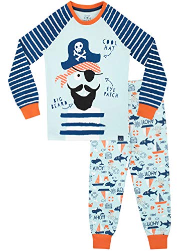 Harry Bear Jungen Piraten Schlafanzug Slim Fit Blau 122 von Harry Bear