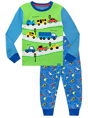 Harry Bear Jungen Schlafanzug Slim Fit Autos Blau 116 von Harry Bear