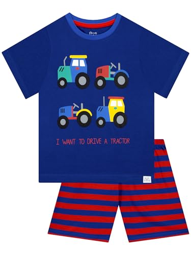 Harry Bear Jungen Traktor Schlafanzug Kurz Blau 104 von Harry Bear