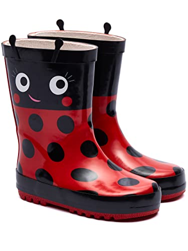 Harry Bear Kinder Gummistiefel mit Ladybug Rot 24 (UK 7) von Harry Bear