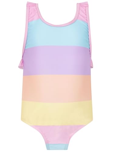 Harry Bear Mädchen Badeanzug | Regenbogen Schwimmanzug Mädchen | Bademode Kinder | Mehrfarbig 110 von Harry Bear