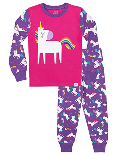 Harry Bear Mädchen Einhorn Schlafanzug Slim Fit Mehrfarbig 116 von Harry Bear