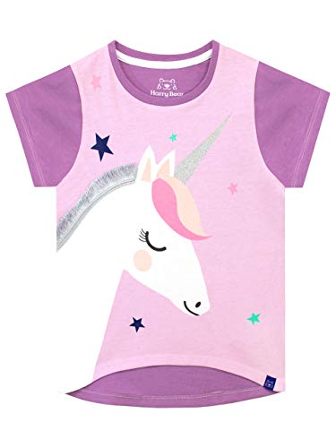 Harry Bear Mädchen Einhorn T-Shirt Violett 116 von Harry Bear