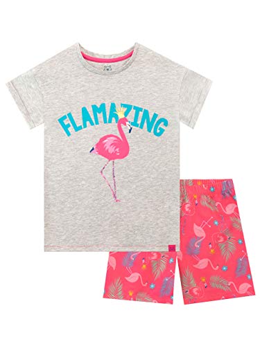 Harry Bear Mädchen Flamingo Schlafanzug Kurz Grau 122 von Harry Bear