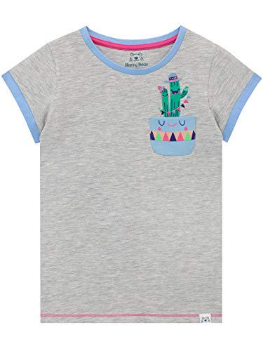 Harry Bear Mädchen Kaktus T-Shirt Grau 140 von Harry Bear