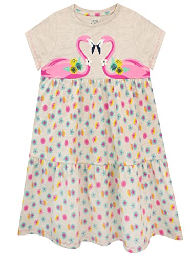 Harry Bear Mädchen Kleid Flamingo Beige 122 von Harry Bear