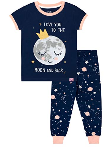 Harry Bear Mädchen Mond Schlafanzug Slim Fit Blau 104 von Harry Bear